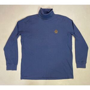 Polo Ralph Lauren Crest Embroidered Logo Turtleneck T-shirt Women Medium Blue